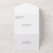 Moderner Minimaler Schwarz-weißer Hochzeitsstichta All In One Einladung (Außenbereich)