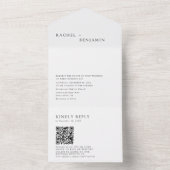 Moderner Minimaler Schwarz-weißer Hochzeitsstichta All In One Einladung (Innen Boden)