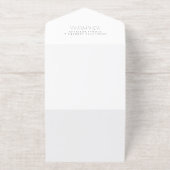 Moderner Minimaler Schwarz-weißer Hochzeitsstreife All-in-One-Einladung (Außenseite)