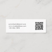 Moderner Minimaler Schwarz-weißer QR-Code Beruflic Mini Visitenkarte (Rückseite)