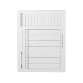 Moderner Minimaler Schwarz-weißer Wochenplaner Notizblock (Rotiert)