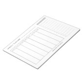 Moderner Minimaler Schwarz-weißer Wochenplaner Notizblock (angewinkelt)