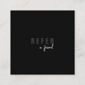 Moderner, minimaler Schwarzer Kunde Empfehlungskarte (Vorderseite)