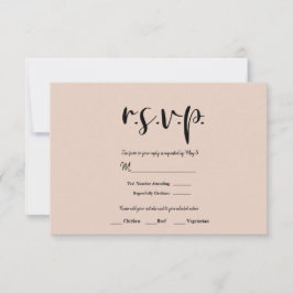 Moderner Minimaler Schwarzer Typ JEDE FARBE Hochze RSVP Karte