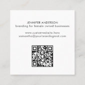 Moderner Minimaler schwarzer Typografie-Code Quadratische Visitenkarte (Rückseite)