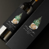 moderner minimaler, schwarzer Winter Weinetikett