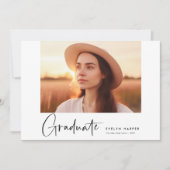 Moderner Minimaler Script 5 Foto Collage Abschluss Einladung (Vorderseite)