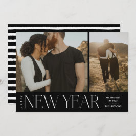 Moderner Minimaler Script-Happy New Year Foto Holi Feiertagskarte