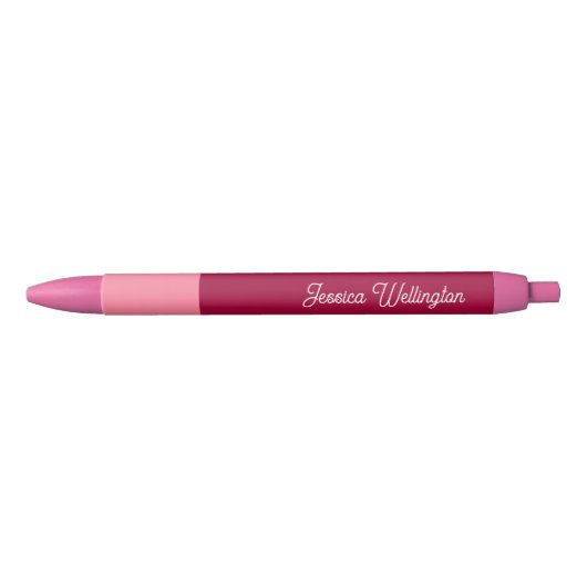 Moderner Minimaler Script Hot Pink Girly Name Kugelschreiber (Vorderseite)
