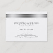 Moderner minimaler Silberstreifen-Akzent Visitenkarte (Rückseite)
