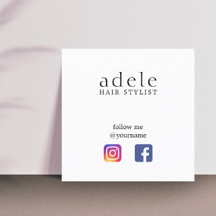 Moderner minimaler Social Media Friseur Quadratische Visitenkarte