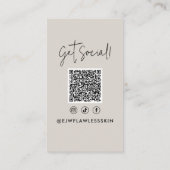 Moderner minimaler, stylischer Multi-Foto QR CODE Visitenkarte (Rückseite)