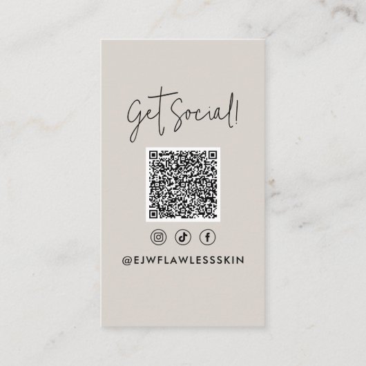 Moderner minimaler, stylischer Multi-Foto QR CODE Visitenkarte (Rückseite)