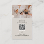 Moderner minimaler, stylischer Multi-Foto QR CODE Visitenkarte (Rückseite)