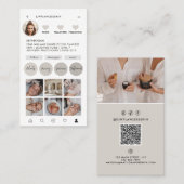 Moderner minimaler, stylischer Multi-Foto QR CODE Visitenkarte (Vorne/Hinten)