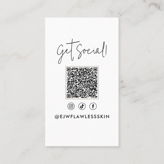 Moderner minimaler, stylischer Multi-Foto QR CODE Visitenkarte (Rückseite)