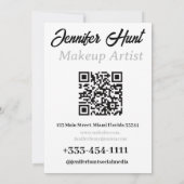 moderner minimaler Trendcode Makeup Artist QR Einladung (Rückseite)