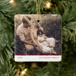 Moderner Minimaler Typ Bright Red Holiday Keramikornament