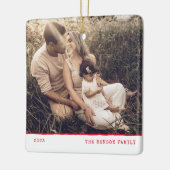 Moderner Minimaler Typ Bright Red Holiday Keramikornament (Links)