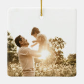 Moderner Minimaler Typ Bright Red Holiday Keramikornament (Rückseite)