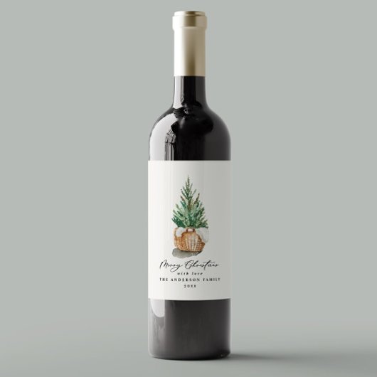 moderner, minimaler und natürlicher Winter Weinetikett