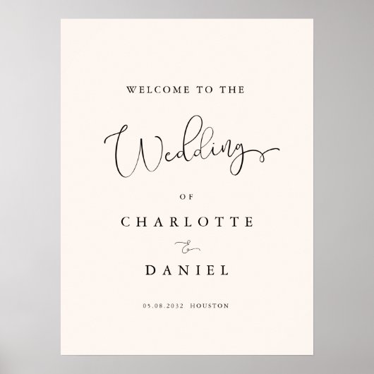 Moderner, minimaler und weißer Empfang Poster (Vorne)