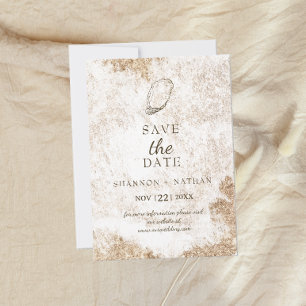 Moderner minimaler Wasserfarbenfroher Strand Save The Date