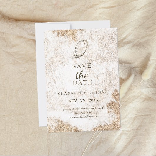 Moderner minimaler Wasserfarbenfroher Strand Save The Date