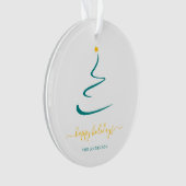 Moderner Minimaler Weihnachtsbaum Gelber Star Einf Ornament (Vorderseite)