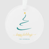 Moderner Minimaler Weihnachtsbaum Gelber Star Einf Ornament (Vorderseite)