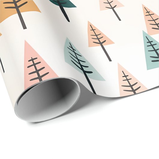 Moderner Minimaler Weihnachtsbaum Geschenkpapier (Rolleneckpunkt)