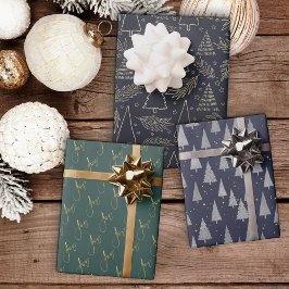 Moderner Minimaler Weihnachtsurlaub Geschenkpapier Set