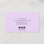 Moderner, minimaler weißer Marmor und lila Nägel Visitenkarte (Rückseite)