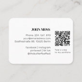 Moderner Minimaler White QR Code Visitenkarte (Rückseite)
