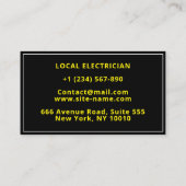 Moderner Minimaler Wohnelektriker, Blitz Visitenkarte (Rückseite)