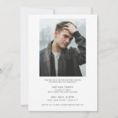 Moderner Minimaler Zwei-Foto-Schwarz-weißer Abschl Einladung (Rückseite)