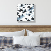 Moderner minimalisitischer 3D-isometrischer Würfel Leinwanddruck (Insitu (Schlafzimmer))
