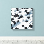 Moderner minimalisitischer 3D-isometrischer Würfel Leinwanddruck (Insitu (Holzboden))