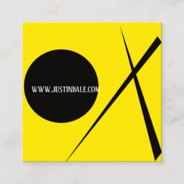 Moderner Minimalismus Abstrakt Art Gelb Schwarz Quadratische Visitenkarte