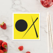 Moderner Minimalismus Abstrakt Art Gelb Schwarz Serviette (Beispiel)