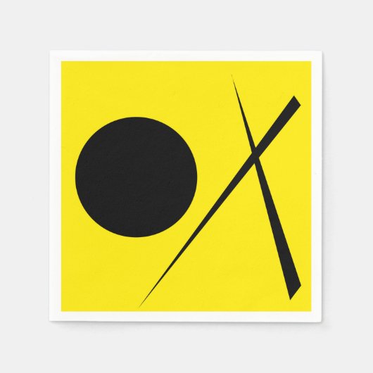 Moderner Minimalismus Abstrakt Art Gelb Schwarz Serviette (Vorderseite)