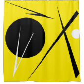 Moderner Minimalismus Abstrakt Art Gelb Schwarz-we Duschvorhang (Vorderseite)