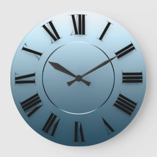 Moderner Minimalismus Aquamarin braun römische Zah Große Wanduhr