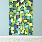 Moderner Minimalismus Artdeco Grünes Muster Leinwanddruck (Insitu (Holzboden))