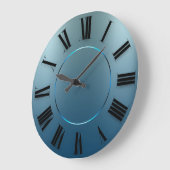 Moderner Minimalismus Blauer Navy römische Zahlen Große Wanduhr (Winkel)