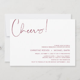 Moderner Minimalismus Burgund Script Probe Dinner Einladung