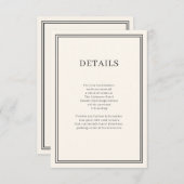 Moderner Minimalismus Cremeüberdachung Begleitkarte (Vorne/Hinten)