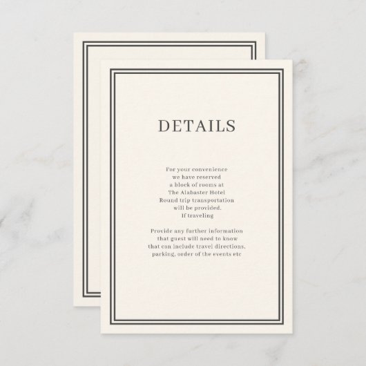 Moderner Minimalismus Cremeüberdachung Begleitkarte (Vorne/Hinten)