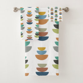 Moderner Minimalismus der Mitte des Jahrhunderts Badhandtuch Set