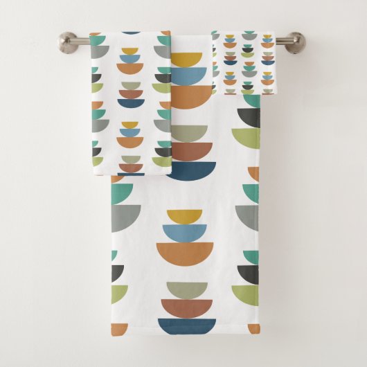 Moderner Minimalismus der Mitte des Jahrhunderts Badhandtuch Set (Insitu)